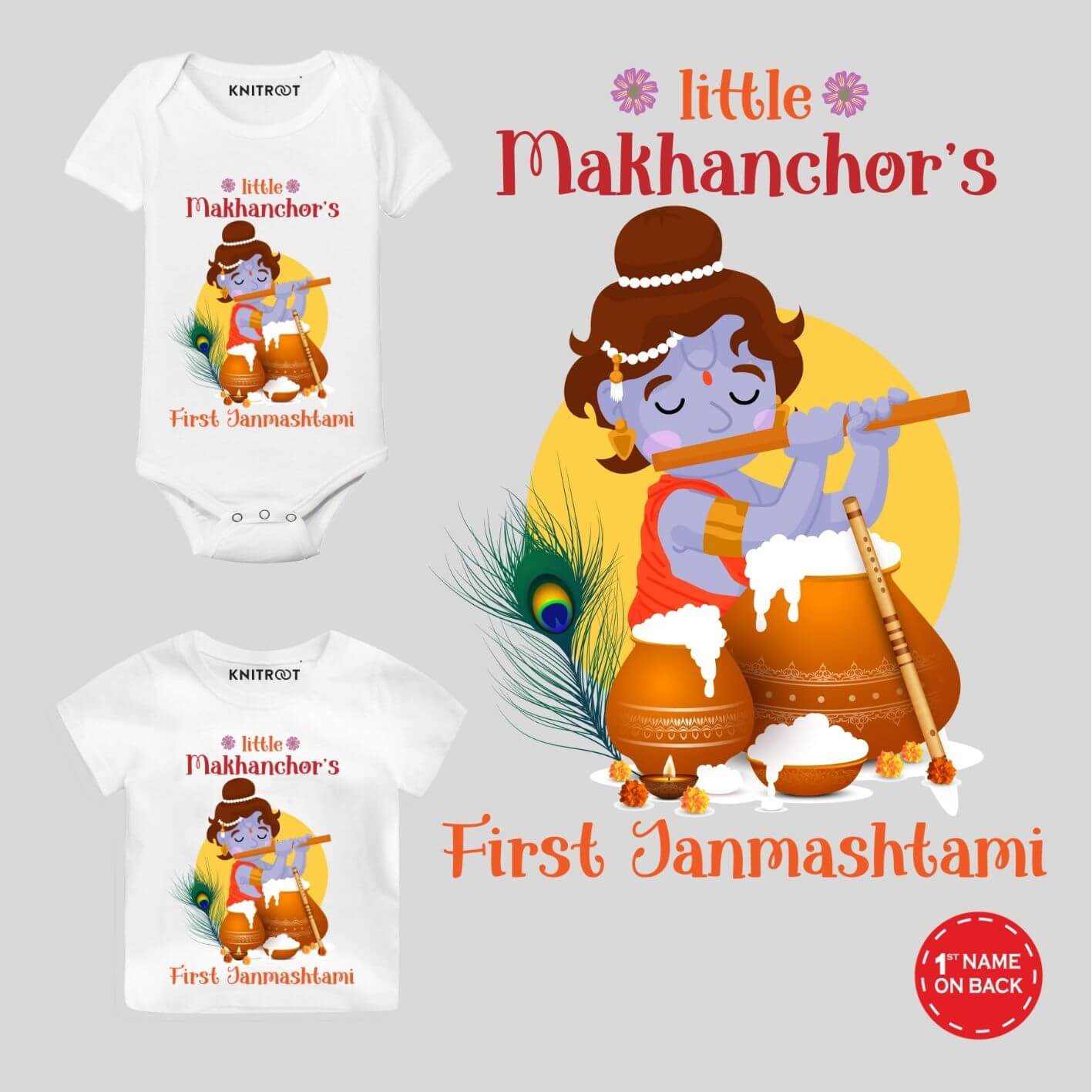 Little's First Janmashtami little krishna dress for baby boy