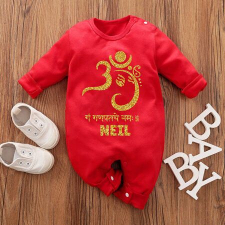 Gan Ganapataye Printed Glitter Jumpsuit