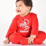 Shree Ganesh Printed Baby Jumpsuit