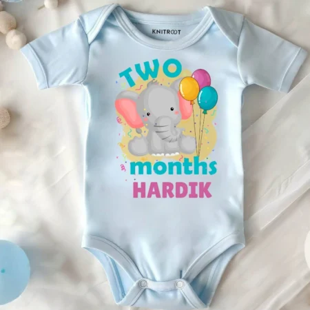 Two Months elephant Printed Baby Wear