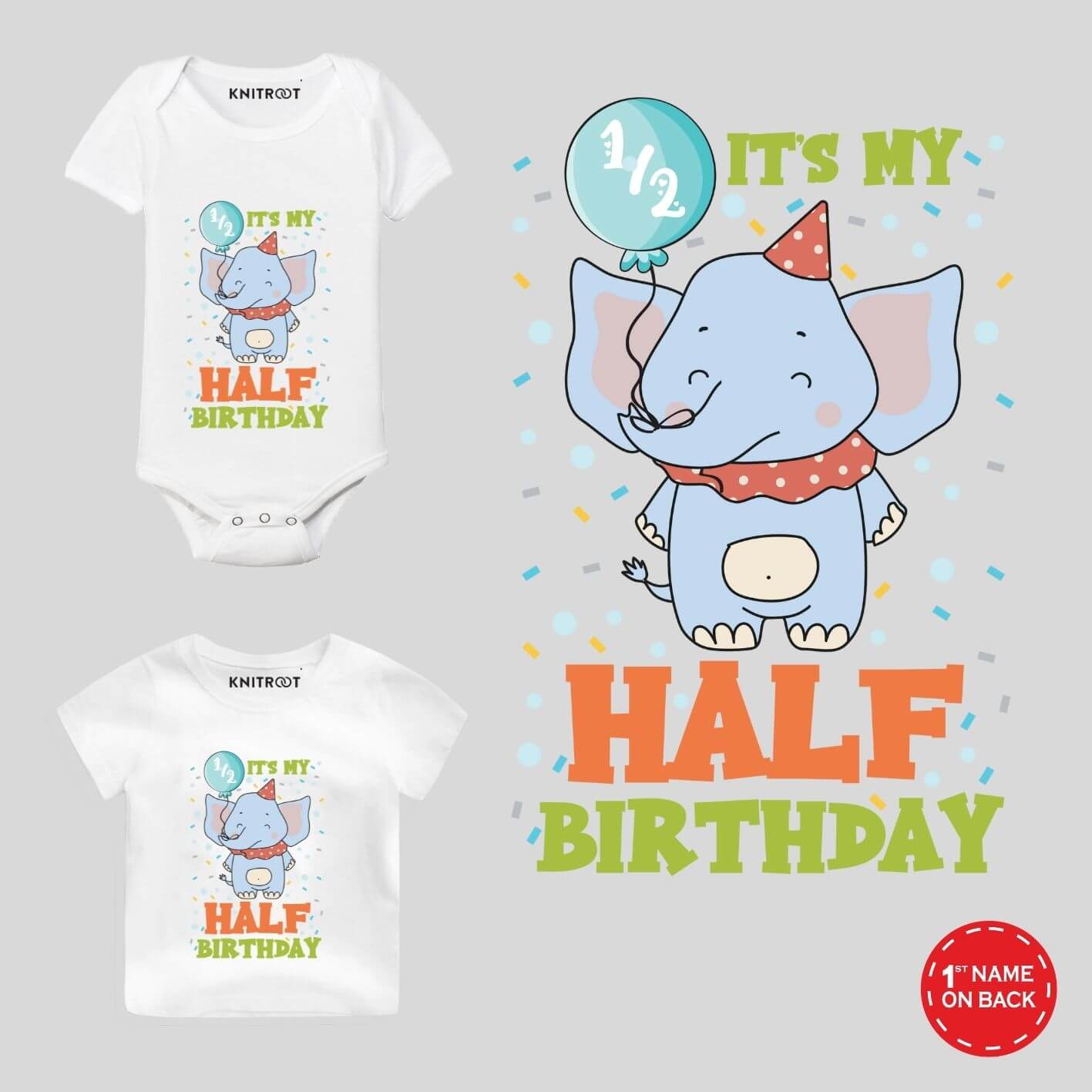 Its half birthday Baby Wear 1/2 birthday boy outfit