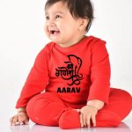 Shree Ganesh Printed Baby Jumpsuit