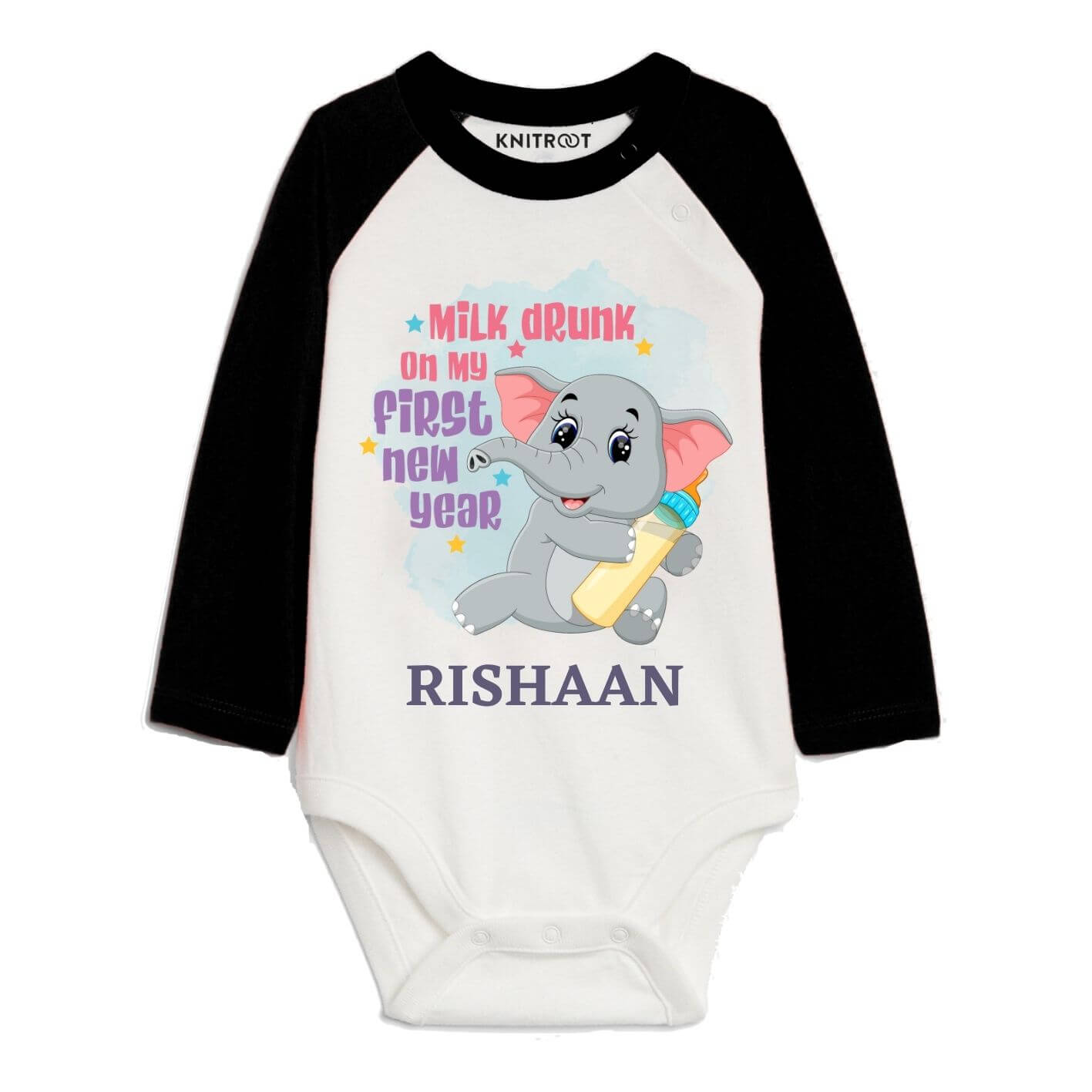 milk drunk first new year onesie