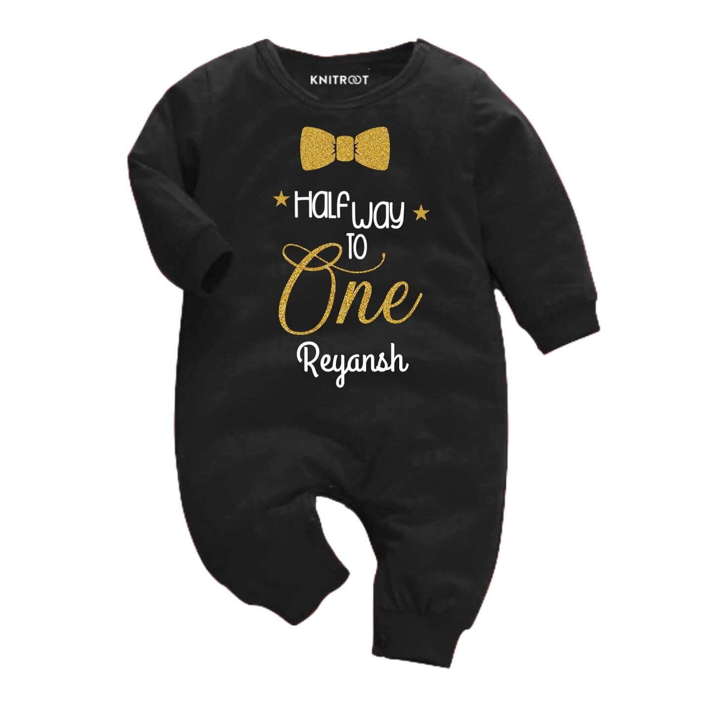 Halfway to One Bow Jumpsuit blk its my half birthday t shirt