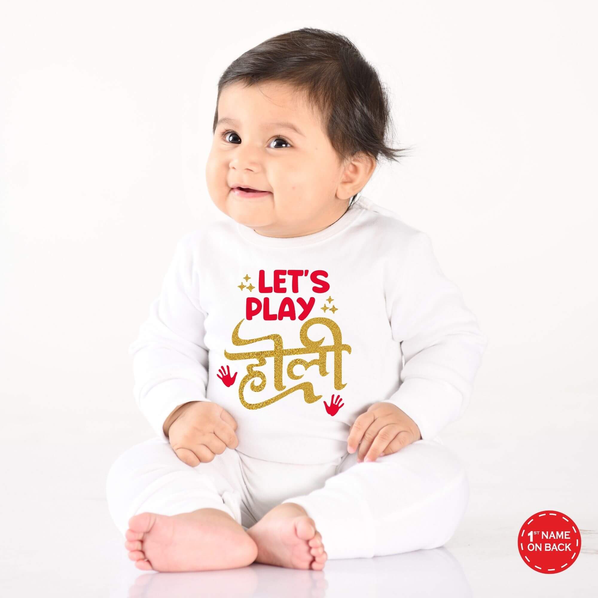 Lets Play Holi jumpsuit kid