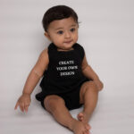 Black Onesie with Back Tie Up For Baby