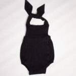 Black Onesie with Back Tie Up For Baby