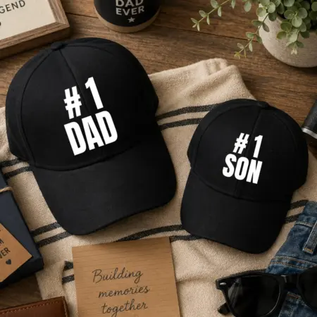 #1 Son Dad Combo Black Cap