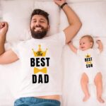father and baby matching shirts