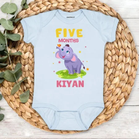 5 Months Teddy Design Baby Outfit