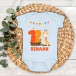 12 Months Giraffe Design Baby Outfit