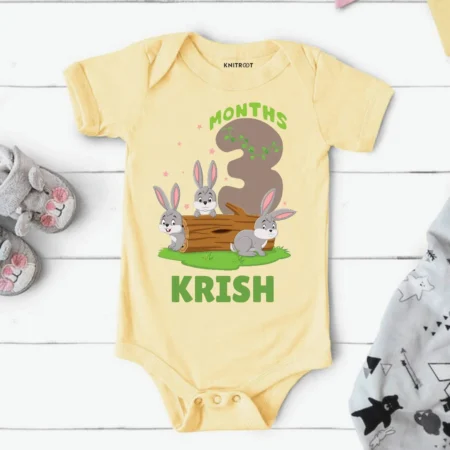 3 Months Rabbit Design Baby Outfit