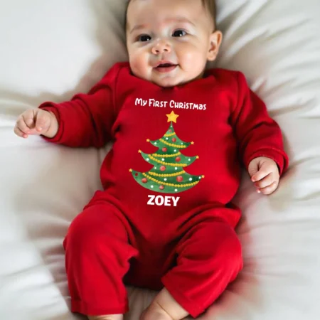 my first christmas baby outfit