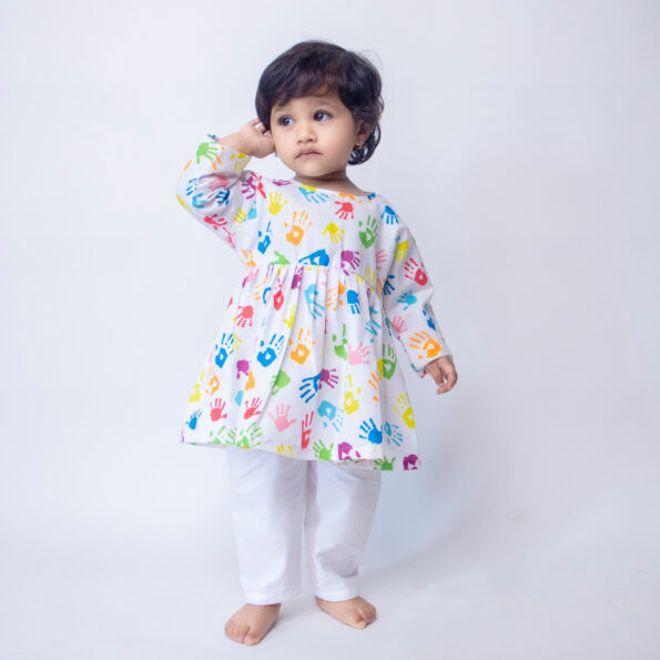 Hand Print Frock And Pajama – KNITROOT
