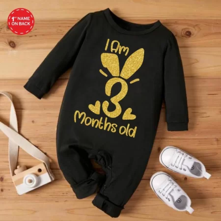 I Am 3 Months Old Cute Glitter Outfit