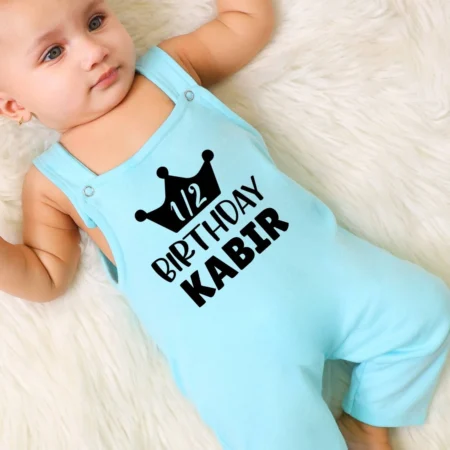 Half Birthday & Your Kid's Name Dungaree