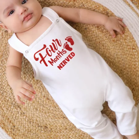 4 Months Customize Name Dungaree