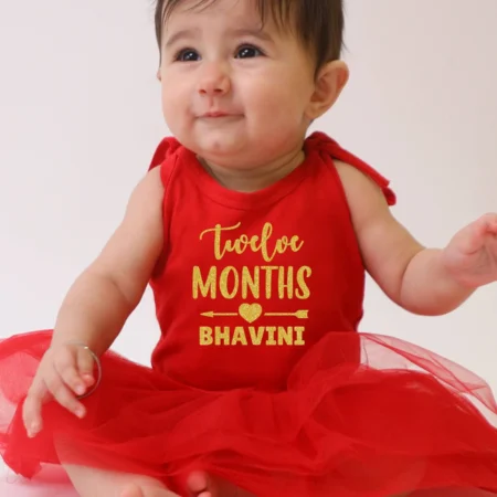 Twelve Months Tutu Onesie Dress For Girls