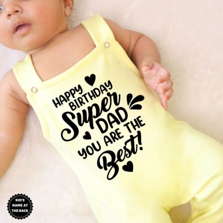 Happy Birthday Super Dad Dungaree Outfit
