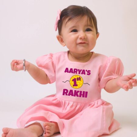 First Rakhi Pink Frock Set