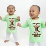 Green Knot Kurta My First Durga Puja Personalized Name