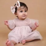 Pearl Embellished Net Frock