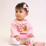 My First Navratri With Mumma & Papa Pink Kurta