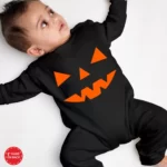 Pumpkin Face Black Jumpsuit
