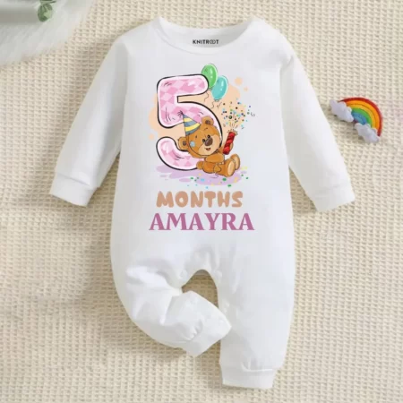 Teddy Bear Five Months Jumpsuit
