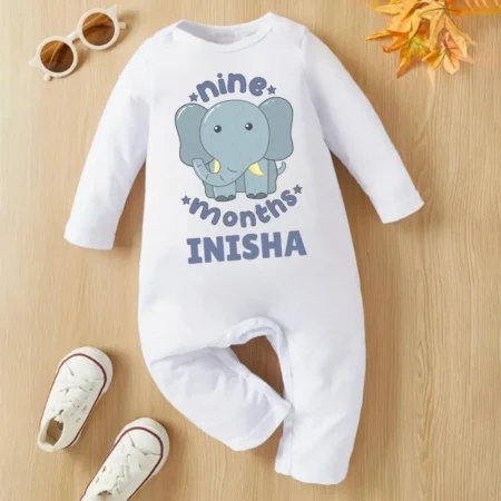 Elephant Nine Months Jumpsuit Outfit