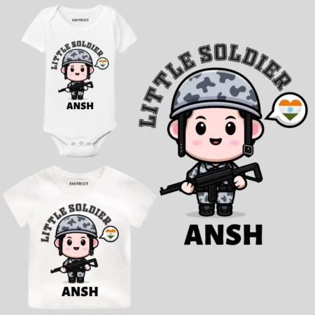Little Soldier Onesie & T-shirt Outfit For Kids