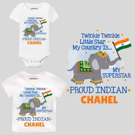Twinkle Twinkl Little Star My Country Is My Super Star Proud Indian Onesie & T-shirt