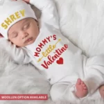 Jumpsuit Set Of With Booties Mittens Cap Mommys Little Valentine