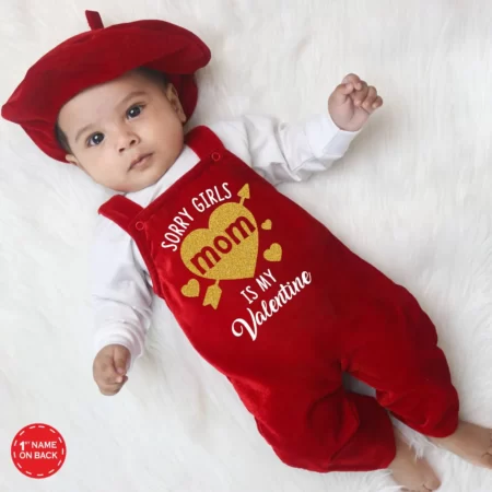 Sorry Girls Mom Is My Valentine Dungaree