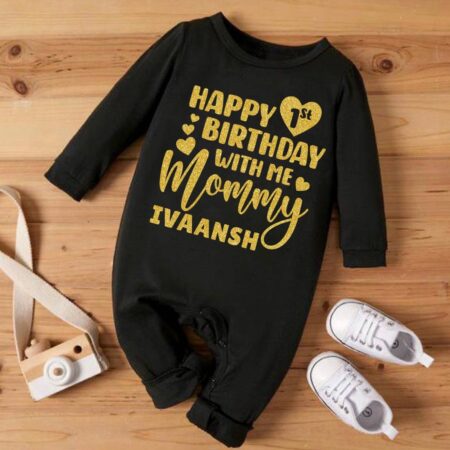 Happy1st Birthday With Me Mommy Jumpsuit Outfit