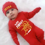 Set Of Jumpsuit With Booties, Mittens & Cap