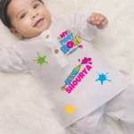 Kurta & Pajama My First Holi White Customize Name