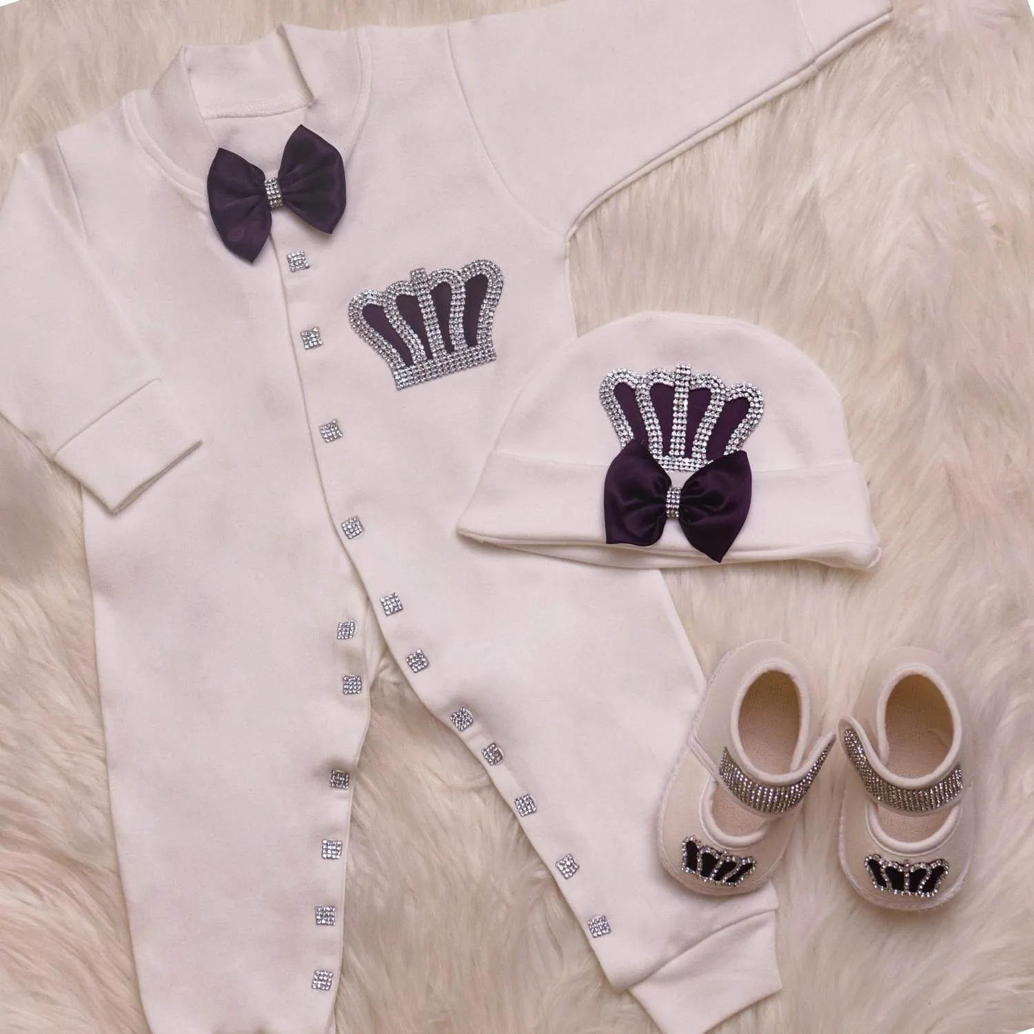 22 Aubergine Gleam Baby Jumpsuit Set Outfit