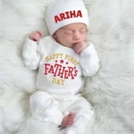 Happy First Father's Day Jumpsuit and cap