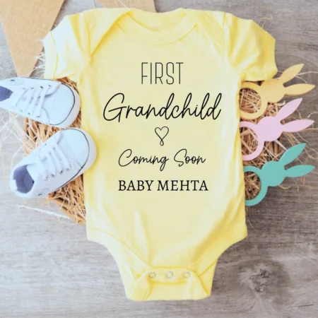 First Grandchild Coming Soon Customized Onesie