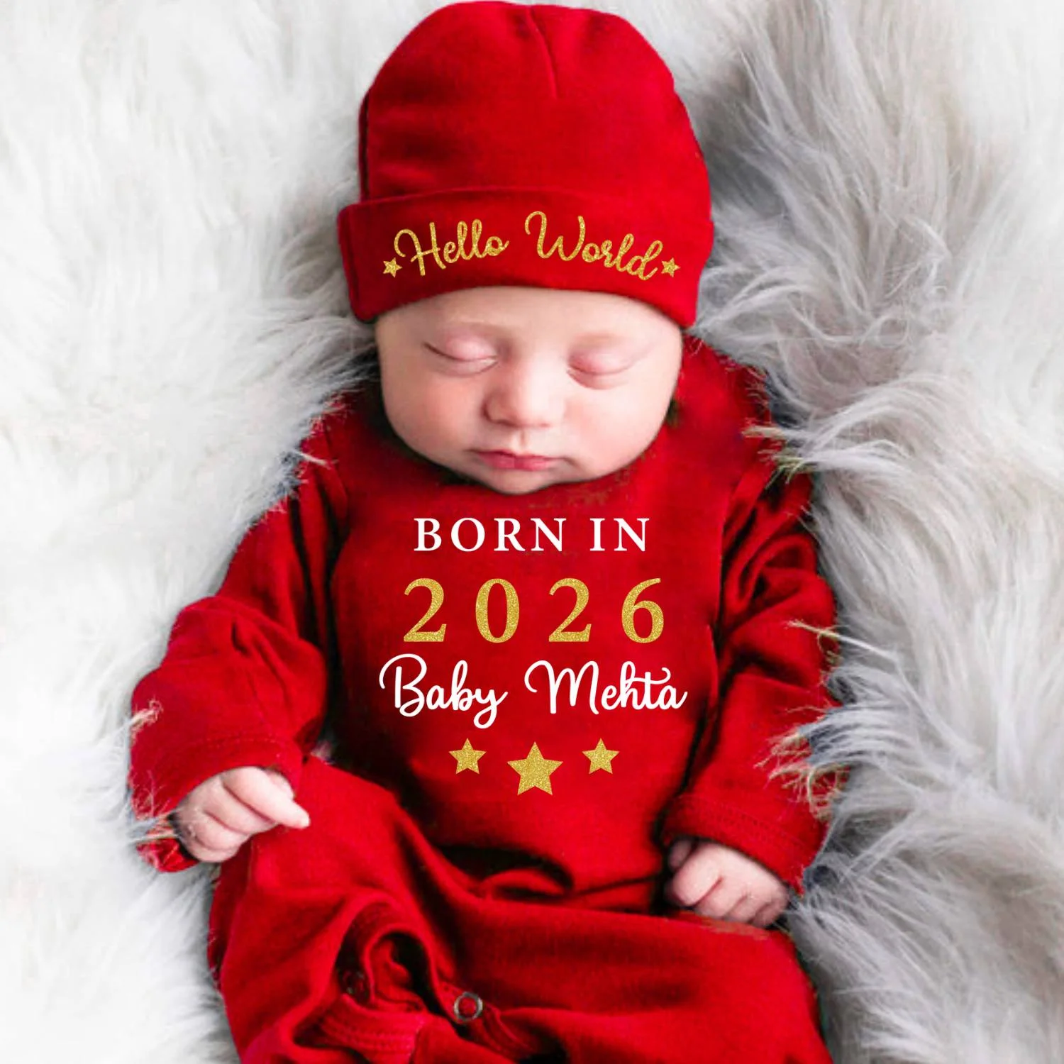 New Born Square ASSET 2025 Born In Customise Year & Last Name Jumpsuit