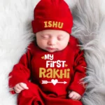 My First Rakhi Jumpsuit With Cap Outfit For Kids