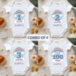 Rainbow Monthly Combo Of 4 Onesie