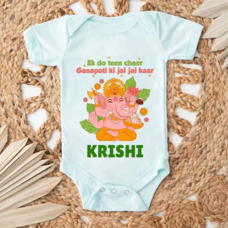 Ek Do Teen Chaar Ganpati Ki Jai Jai Kaar Onesie Or T-shirt