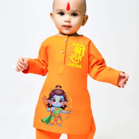 Jai Shree Ram Orange Kurta & Pajama