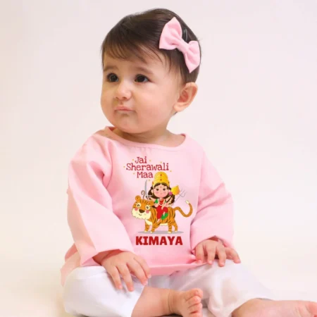 Jai Sherawali Maa Pink A-line Kurta