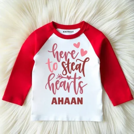 Here To Steal Hearts Raglan Baby outfit