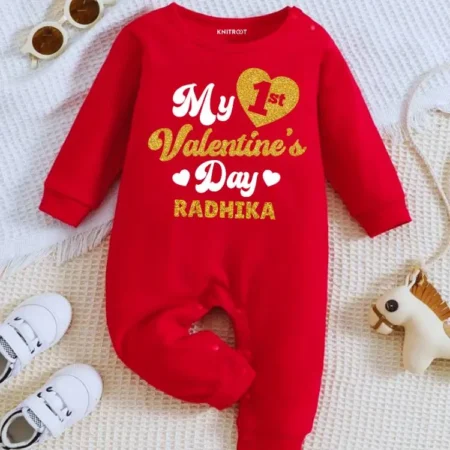 My First Valentine's Day Glitter Outfit For Babies