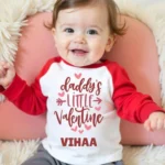 Daddy's Little Valentine Raglan T-shirt or Onesie
