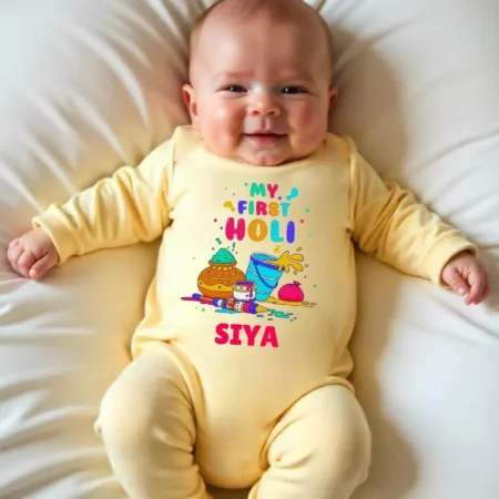 My First Holi Jumpsuit Outfit For Babies